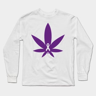 CBD epilepsy ribbon purple Long Sleeve T-Shirt